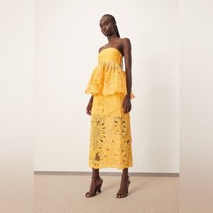 ASOS ARRANGE Mandarin Floral Bandeau and Skirt Set Size 14